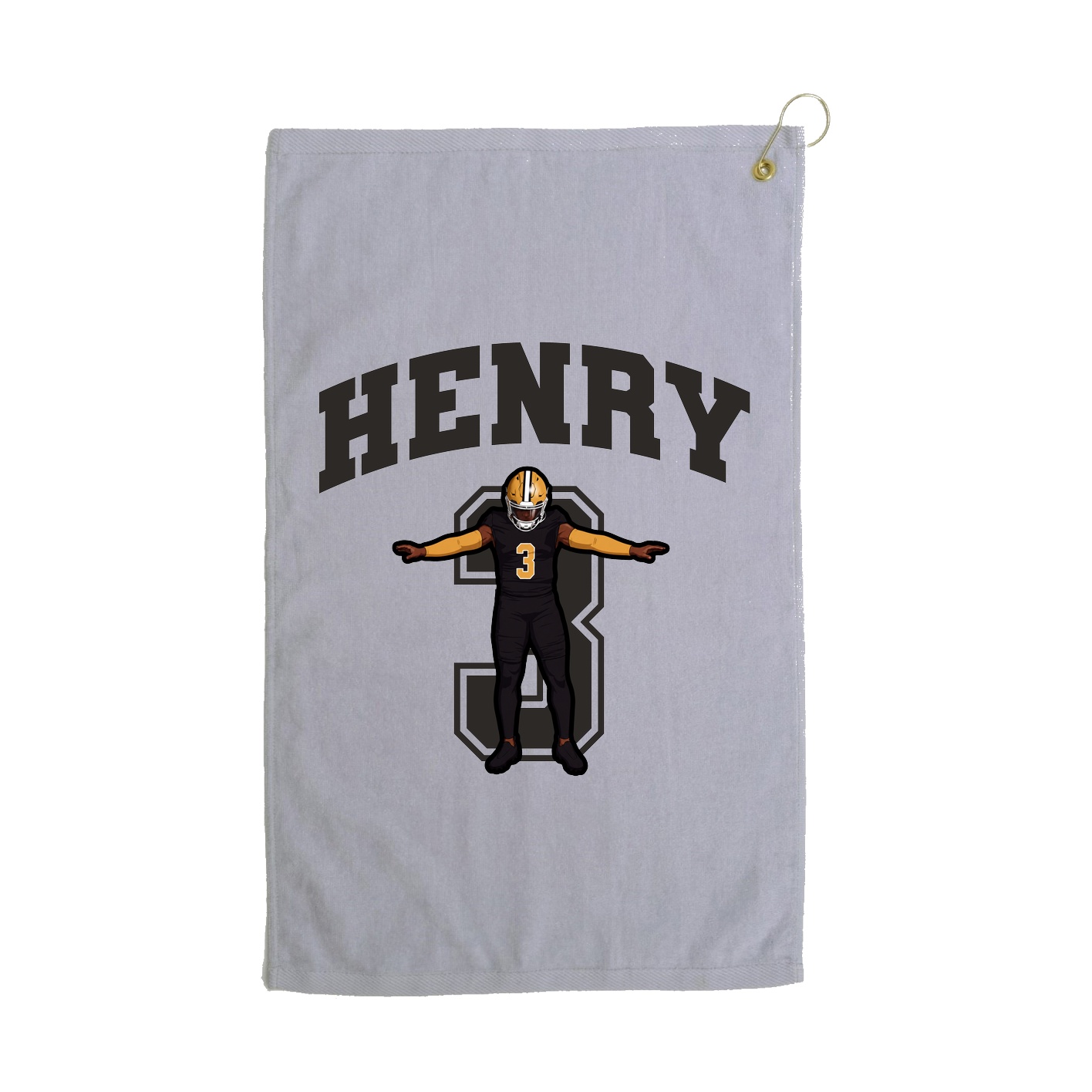 Golf Towel — Number in Grey