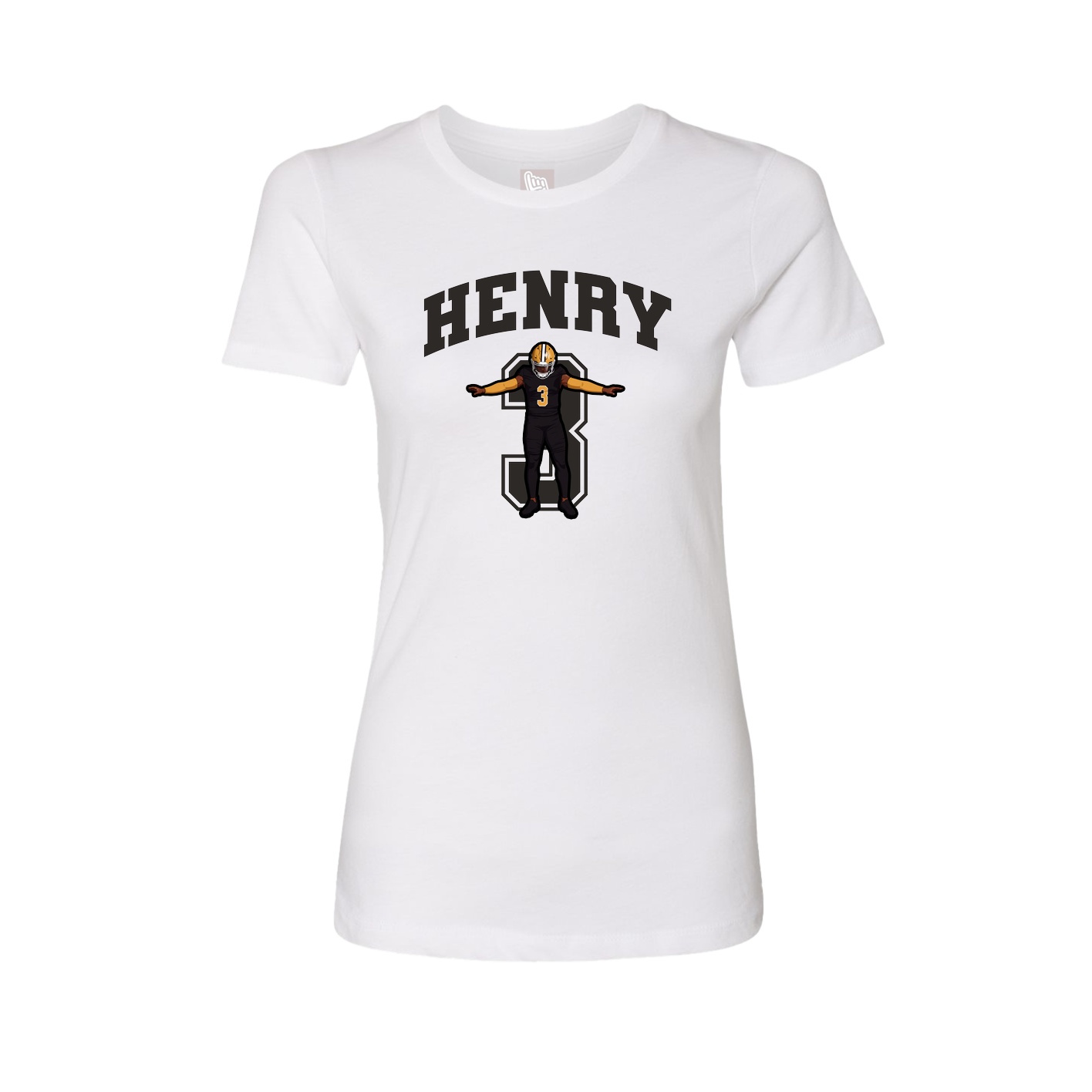 Fitted Women's Tee — Number in White