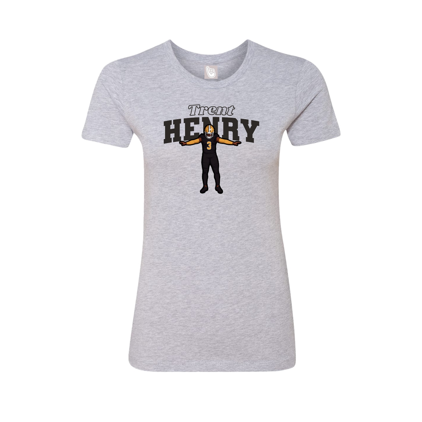 Fitted Women's Tee — Name Arch in Grey