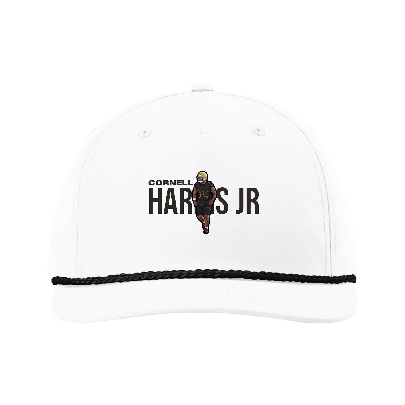 Five-Panel Classic Rope Cap — Player Name in White