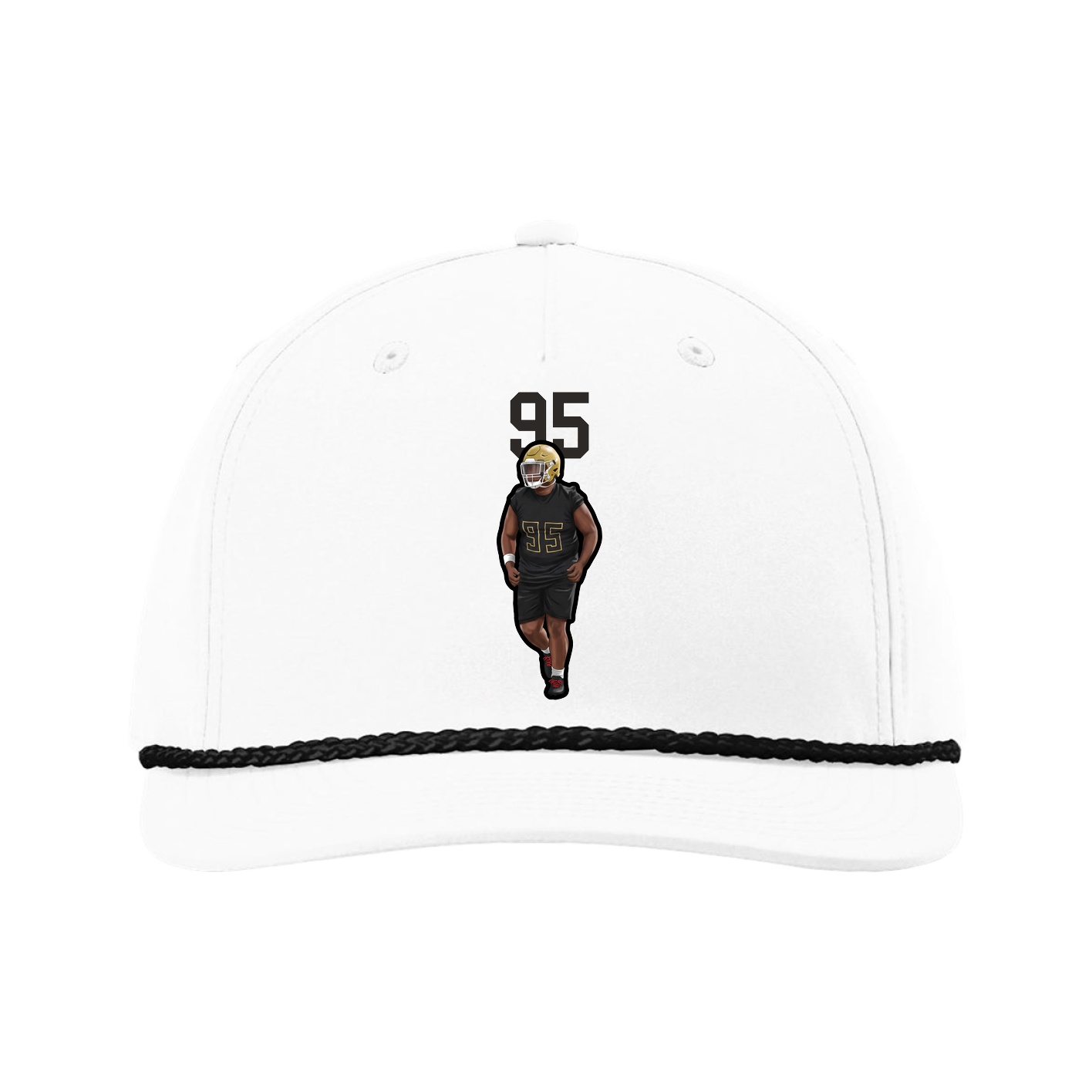 Five-Panel Classic Rope Cap — Number Top in White