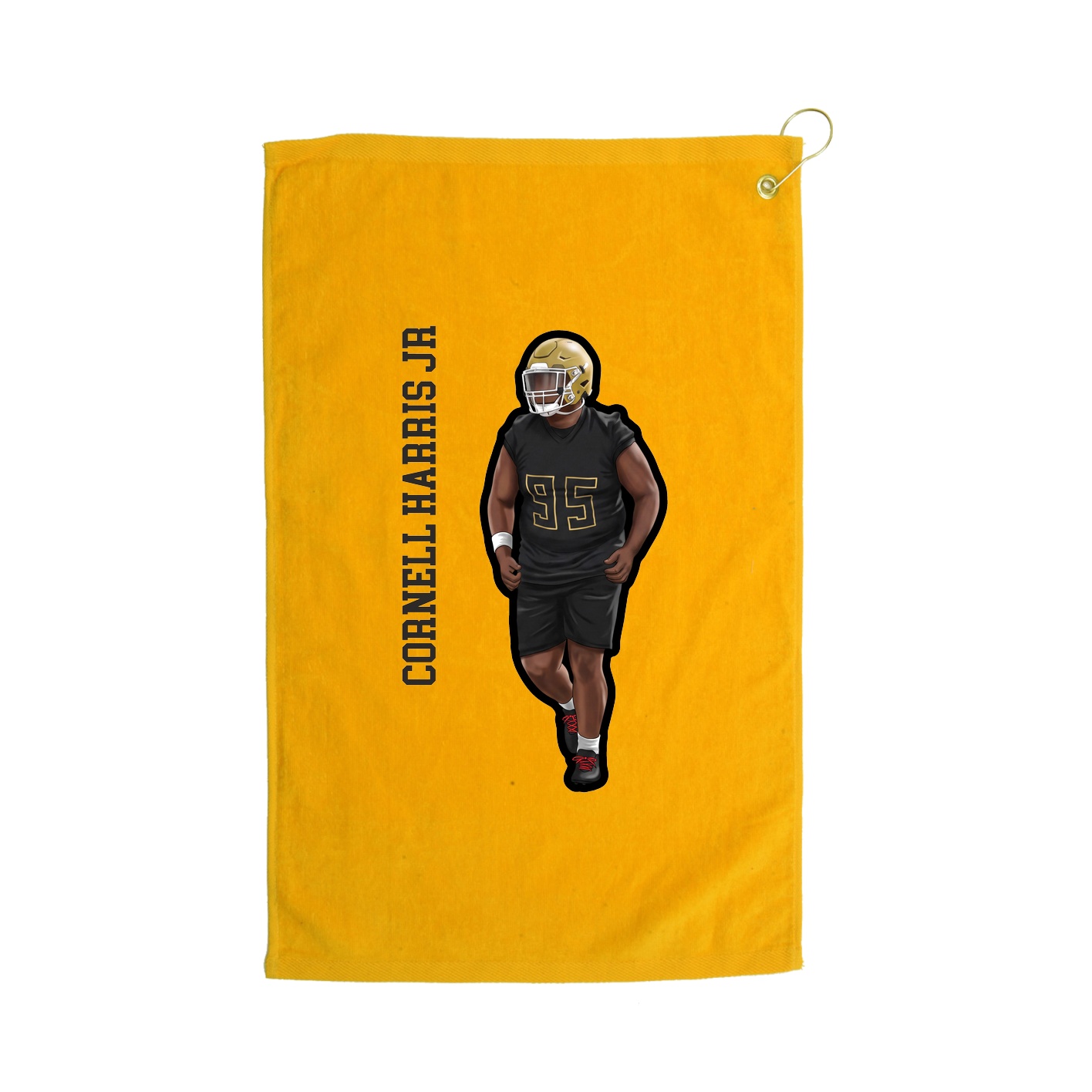 Golf Towel — Name Vertical in Gold