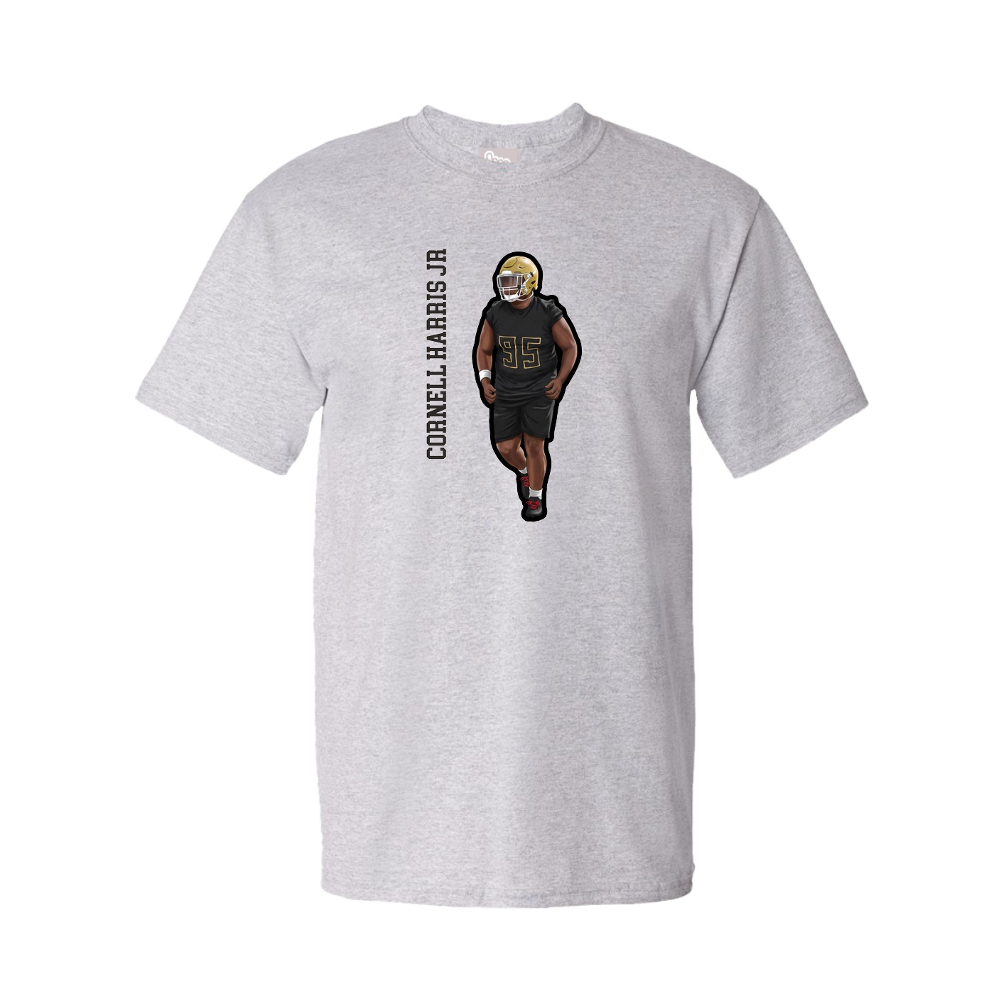 Tee — Name Vertical in Grey