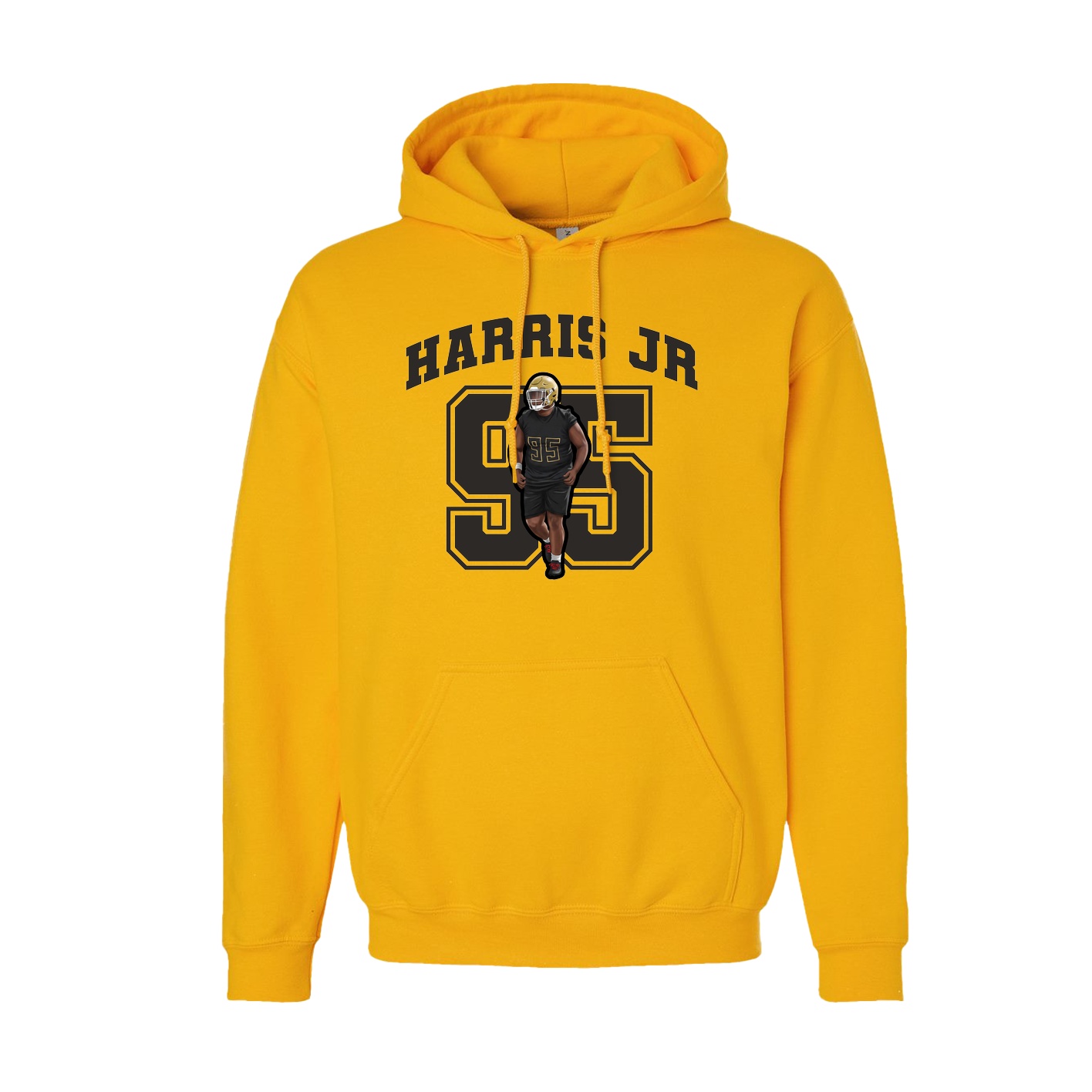 Youth Hoodie — Number in Gold