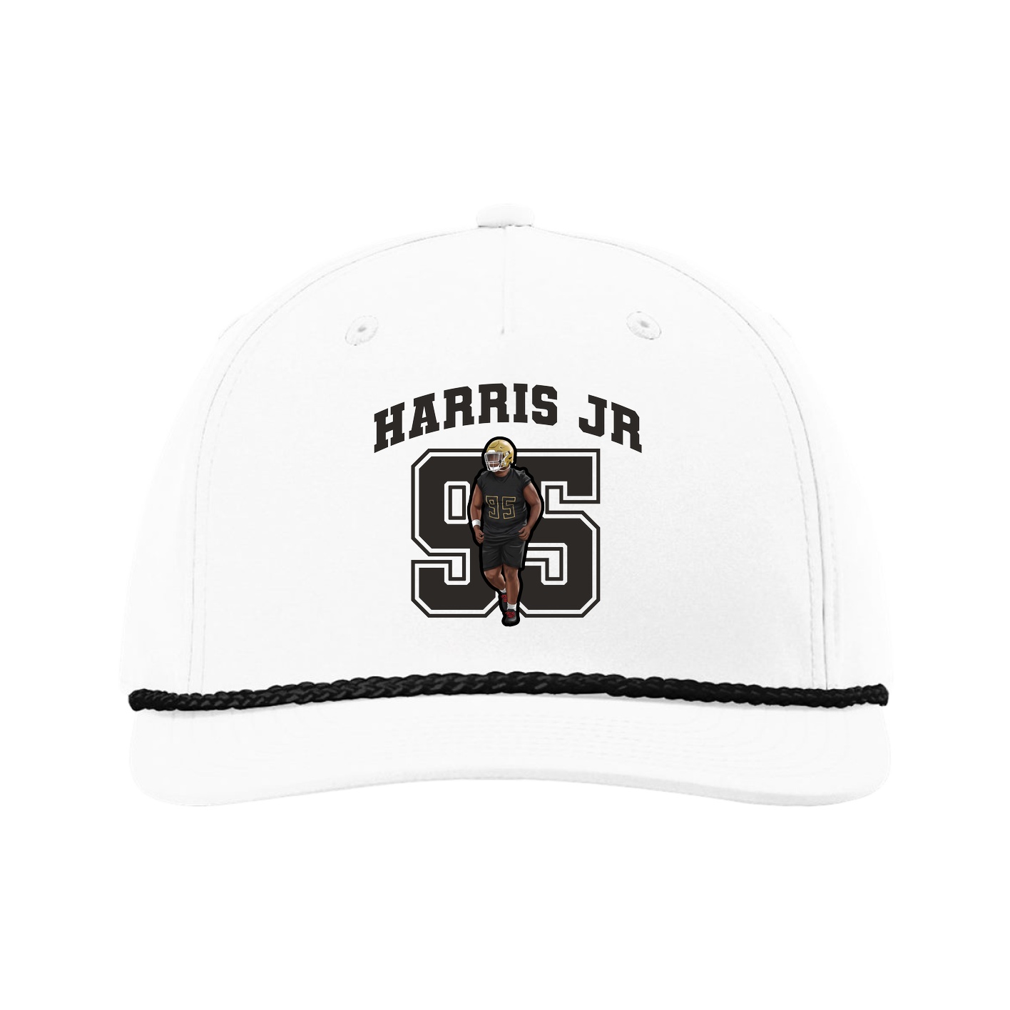 Five-Panel Classic Rope Cap — Number in White