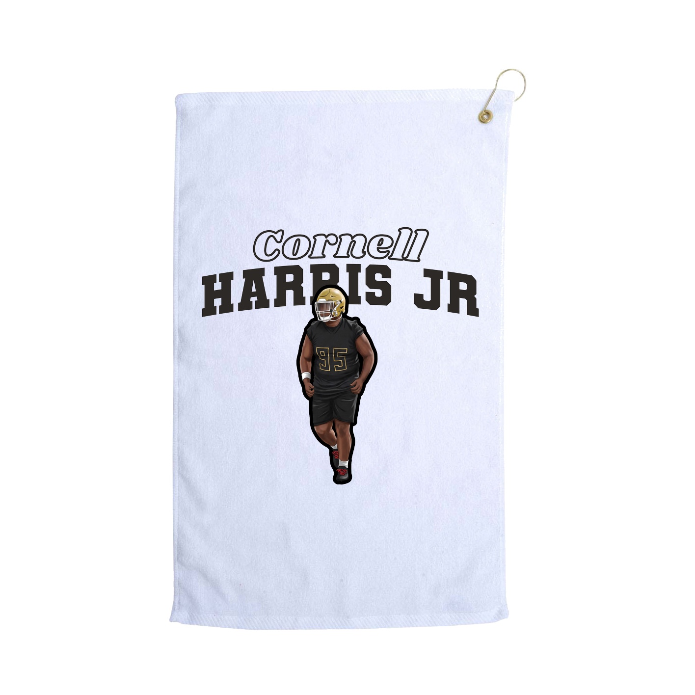 Golf Towel — Name Arch in White