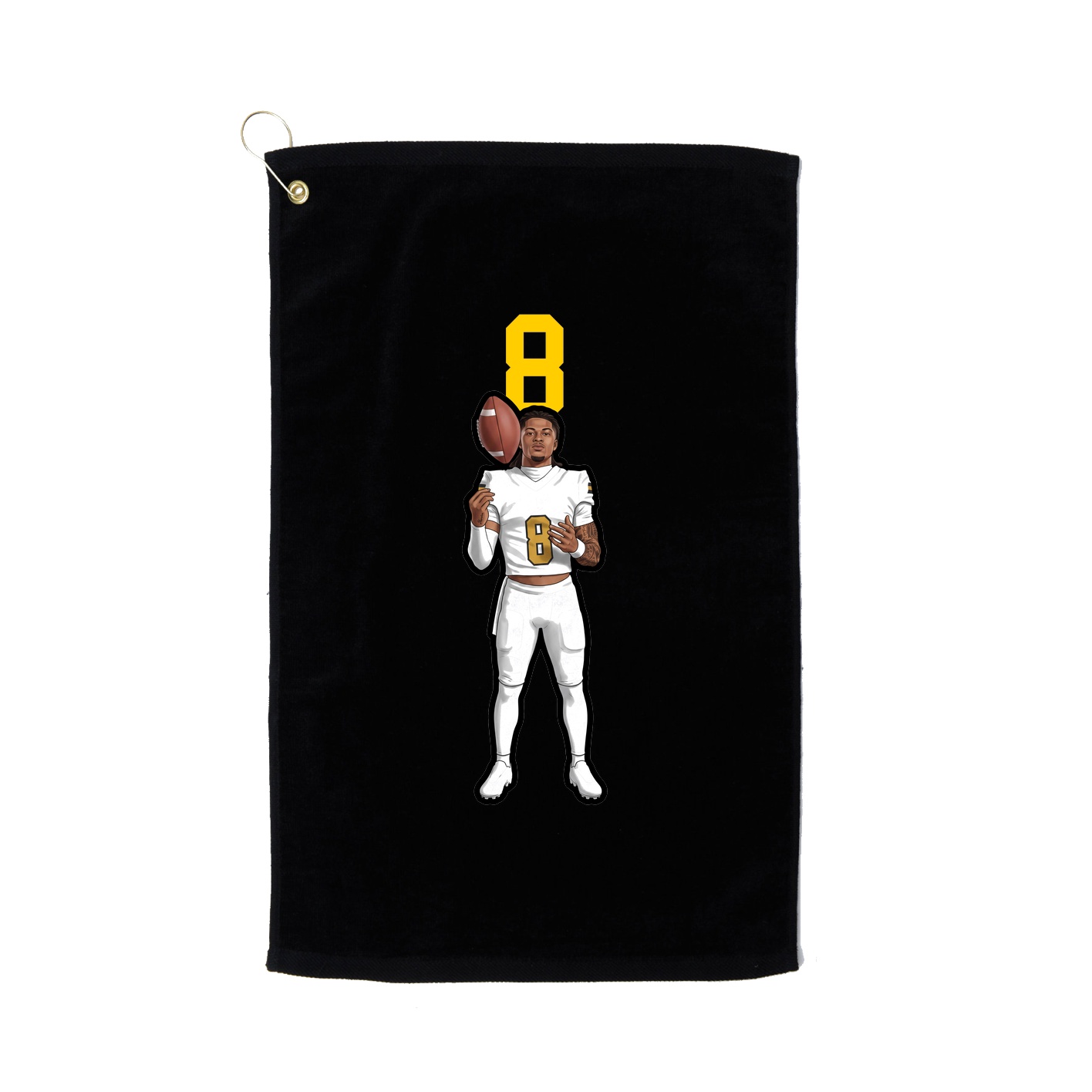 Golf Towel — Number Top in Black