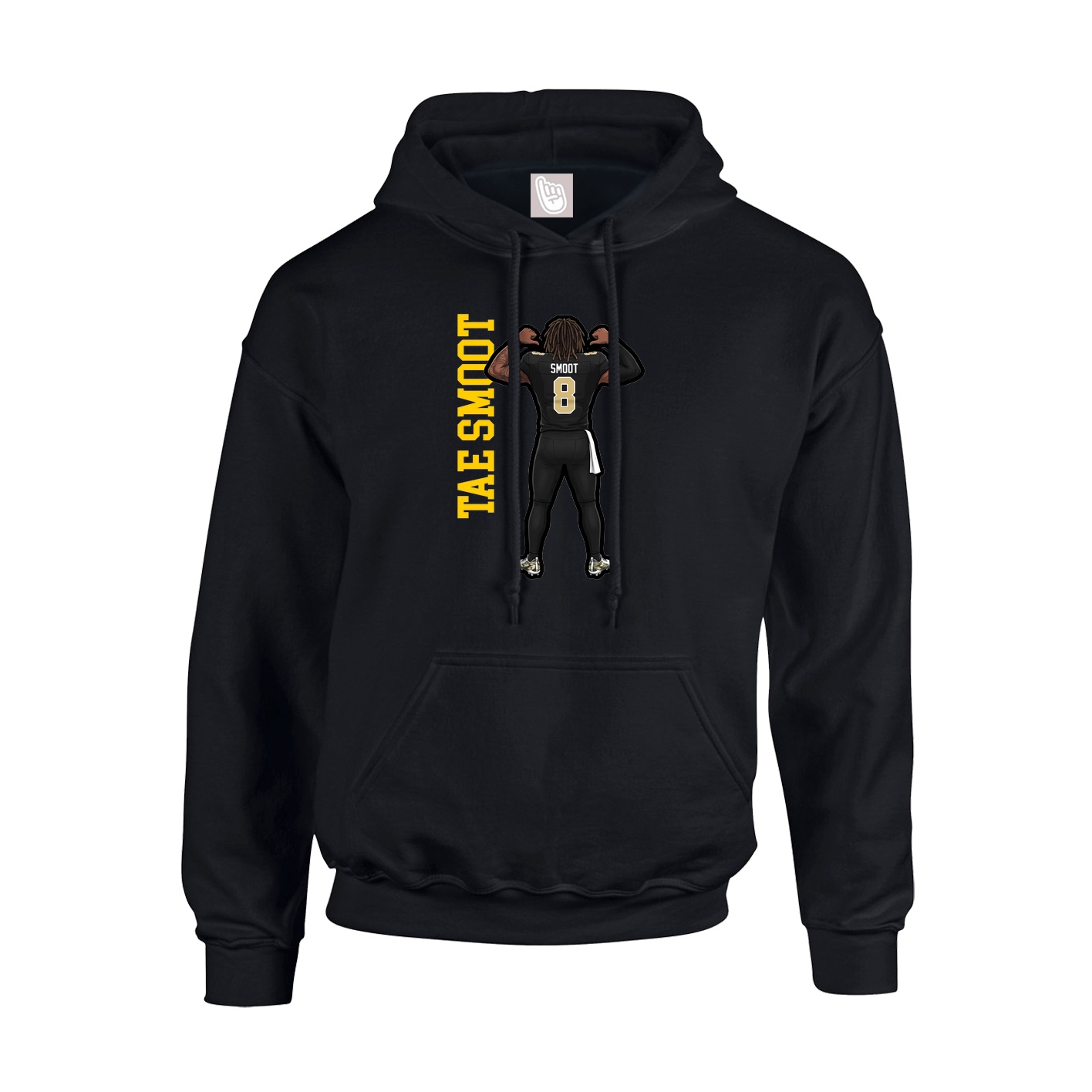 Youth Hoodie — Name Vertical in Black