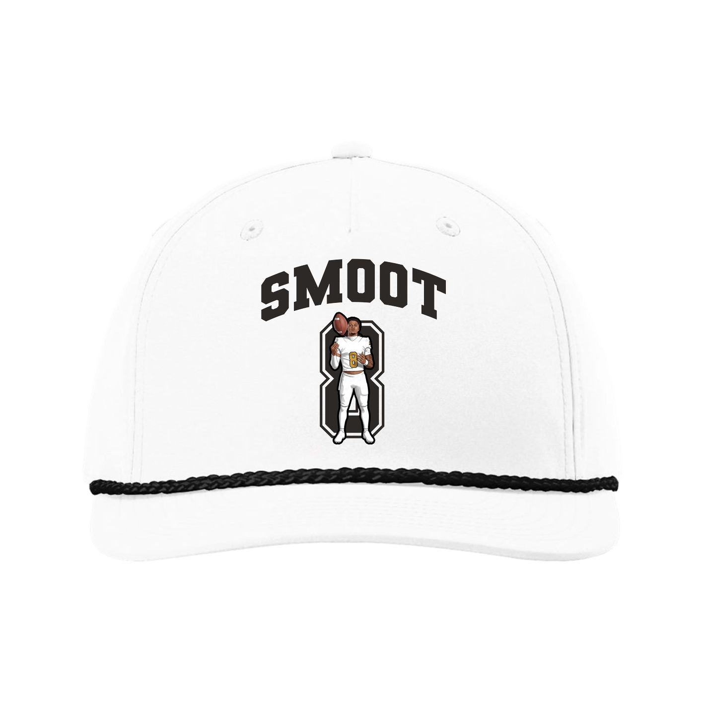 Five-Panel Classic Rope Cap — Number in White