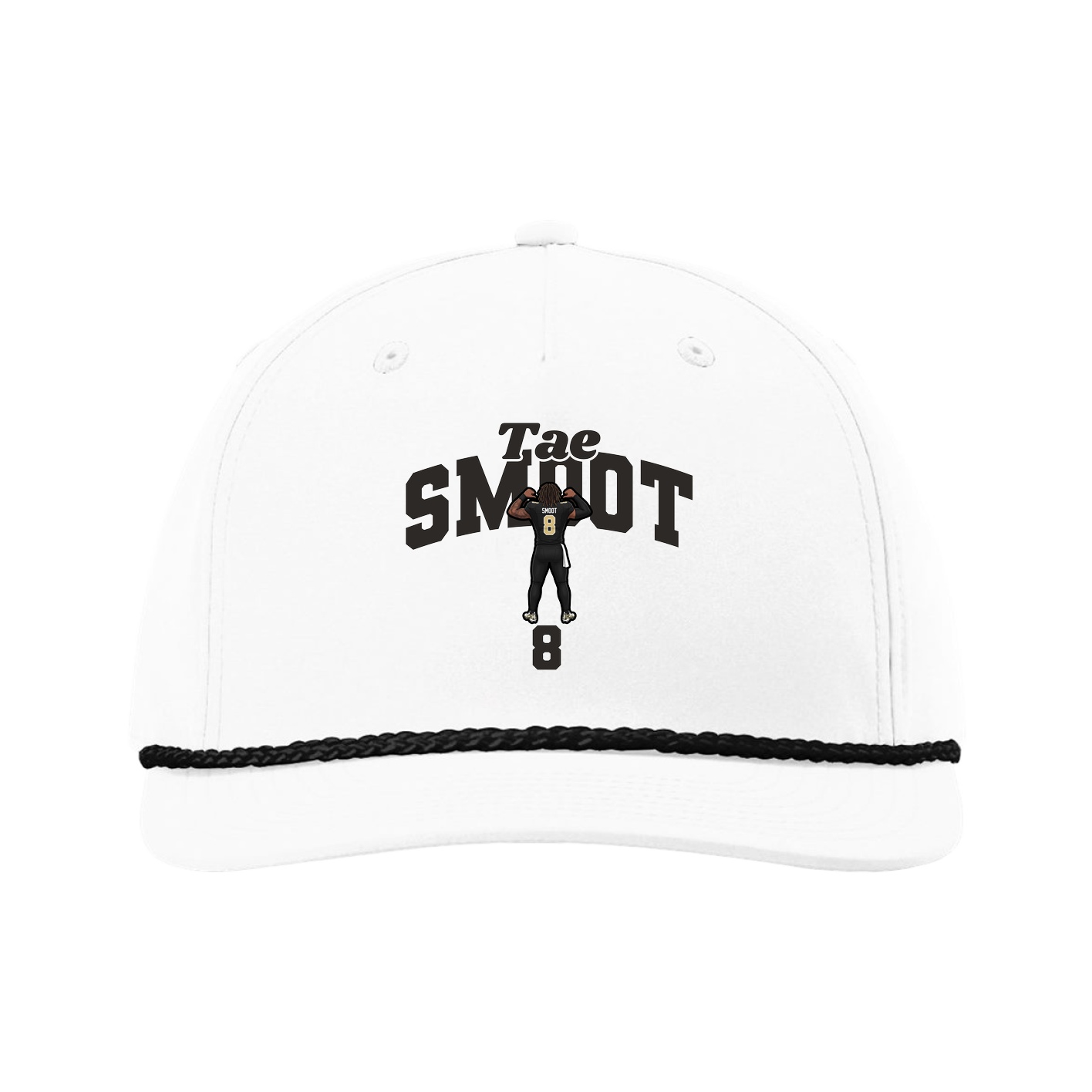 Five-Panel Classic Rope Cap — Signature Arch in White