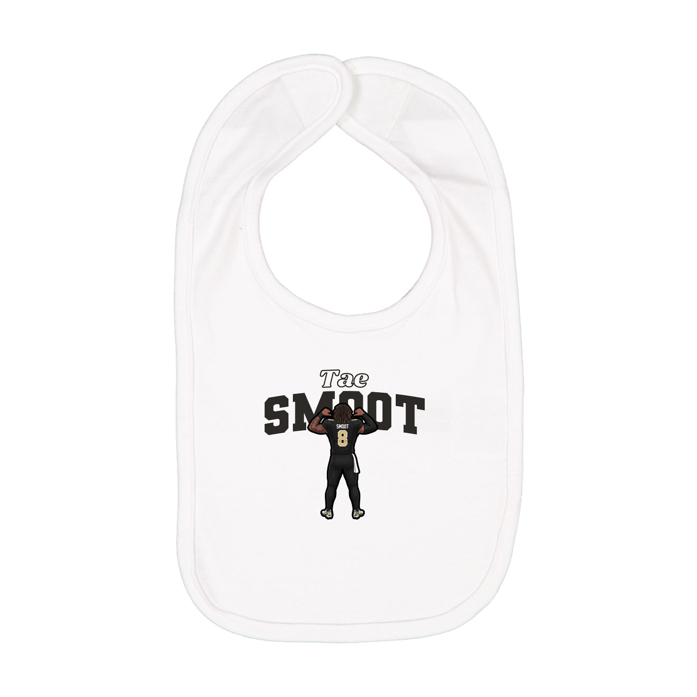 Infant Bib — Name Arch in White