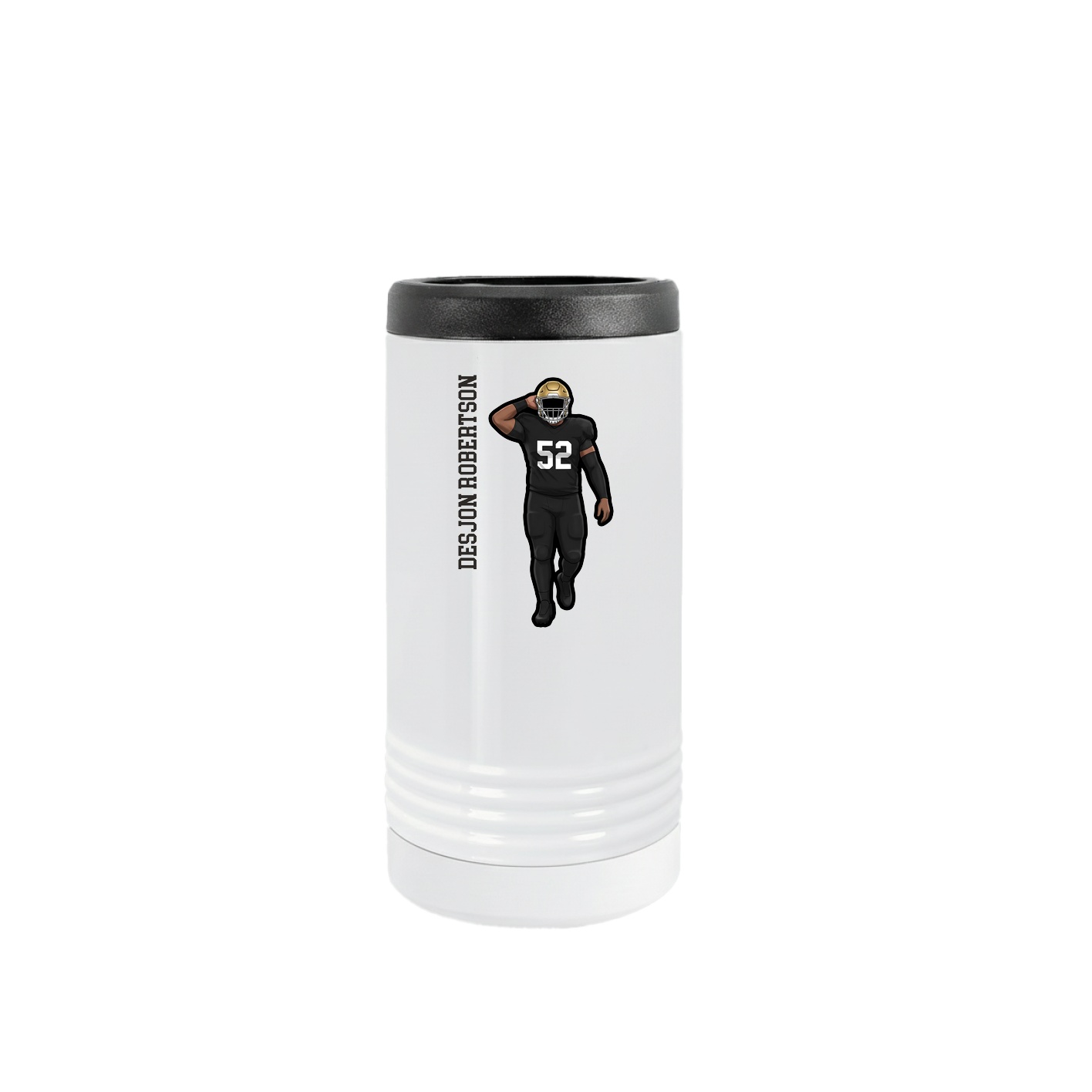 Slim Beverage Holder — Name Vertical in White