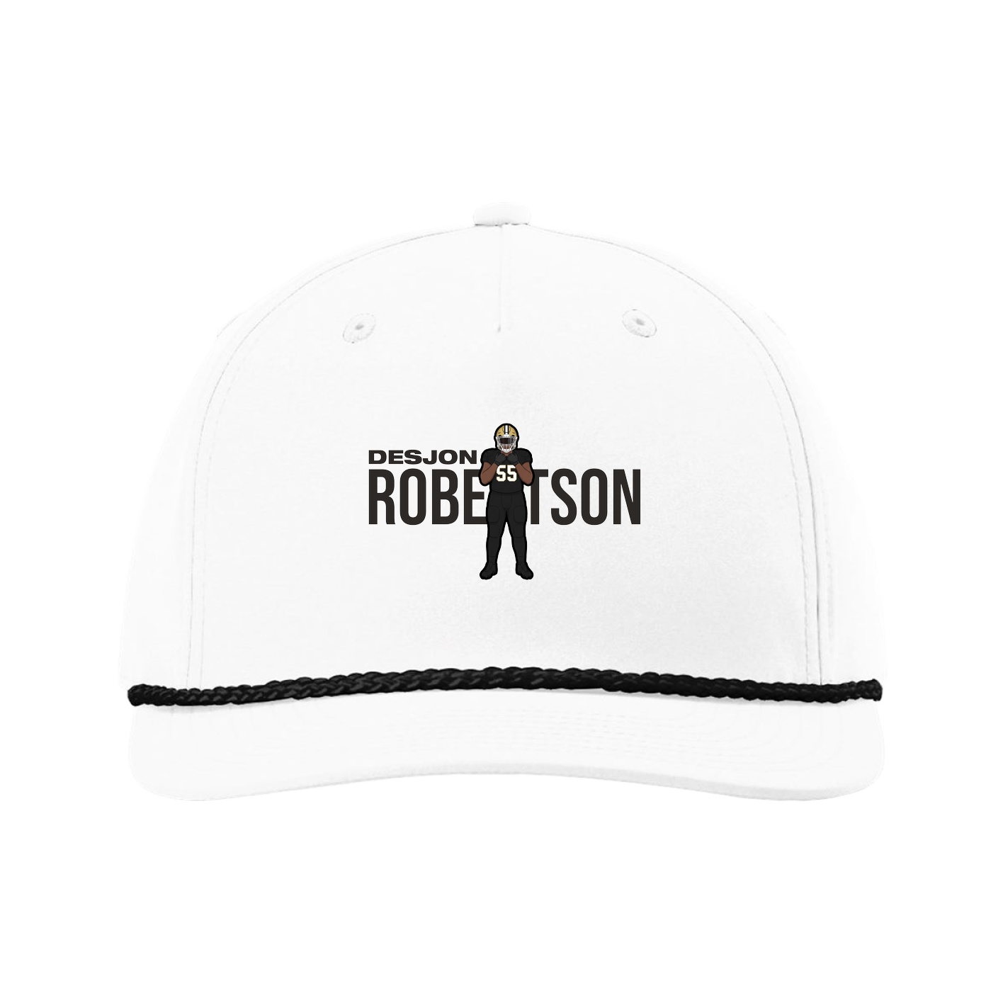 Five-Panel Classic Rope Cap — Player Name in White