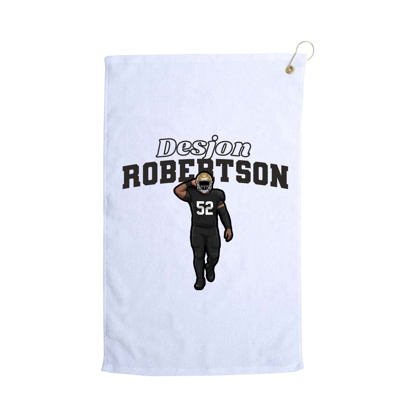 Golf Towel — Name Arch in White
