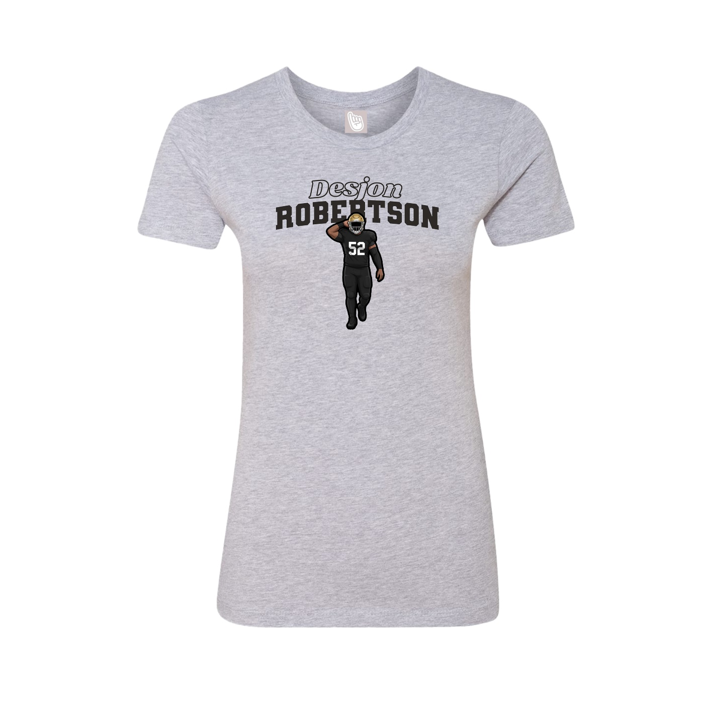 Fitted Women's Tee — Name Arch in Grey