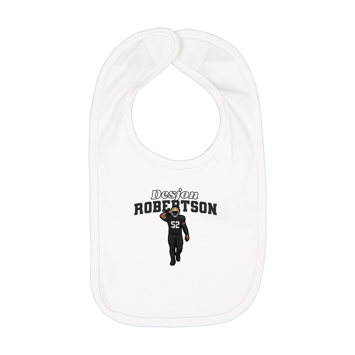 Infant Bib — Name Arch in White