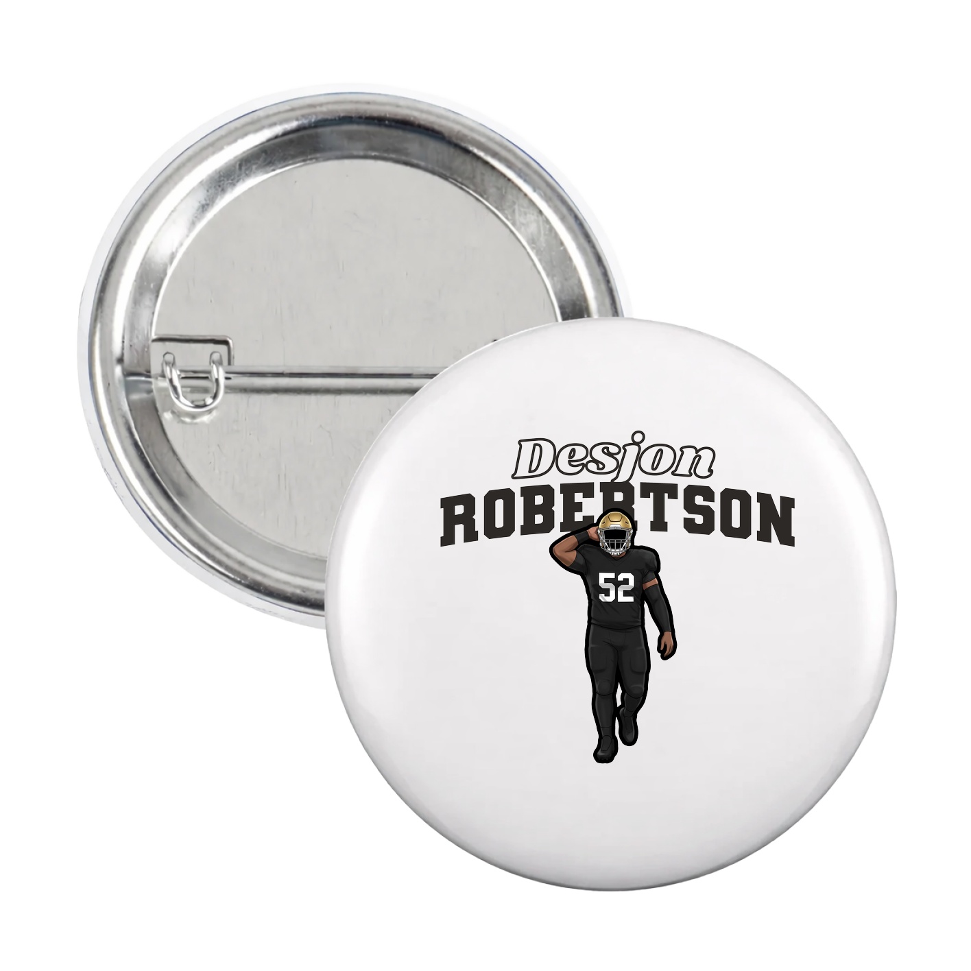 Game Day Button — Name Arch in White