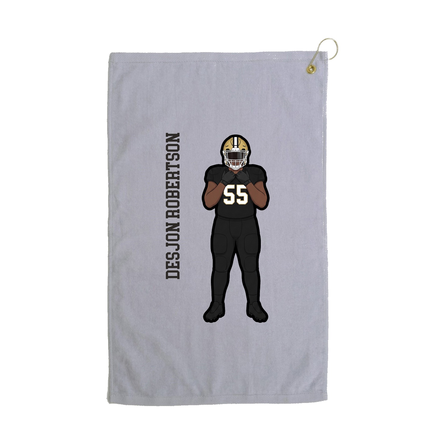 Golf Towel — Name Vertical in Grey