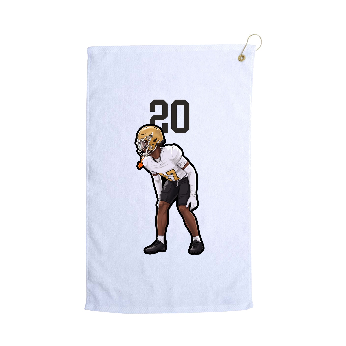 Golf Towel — Number Top in White