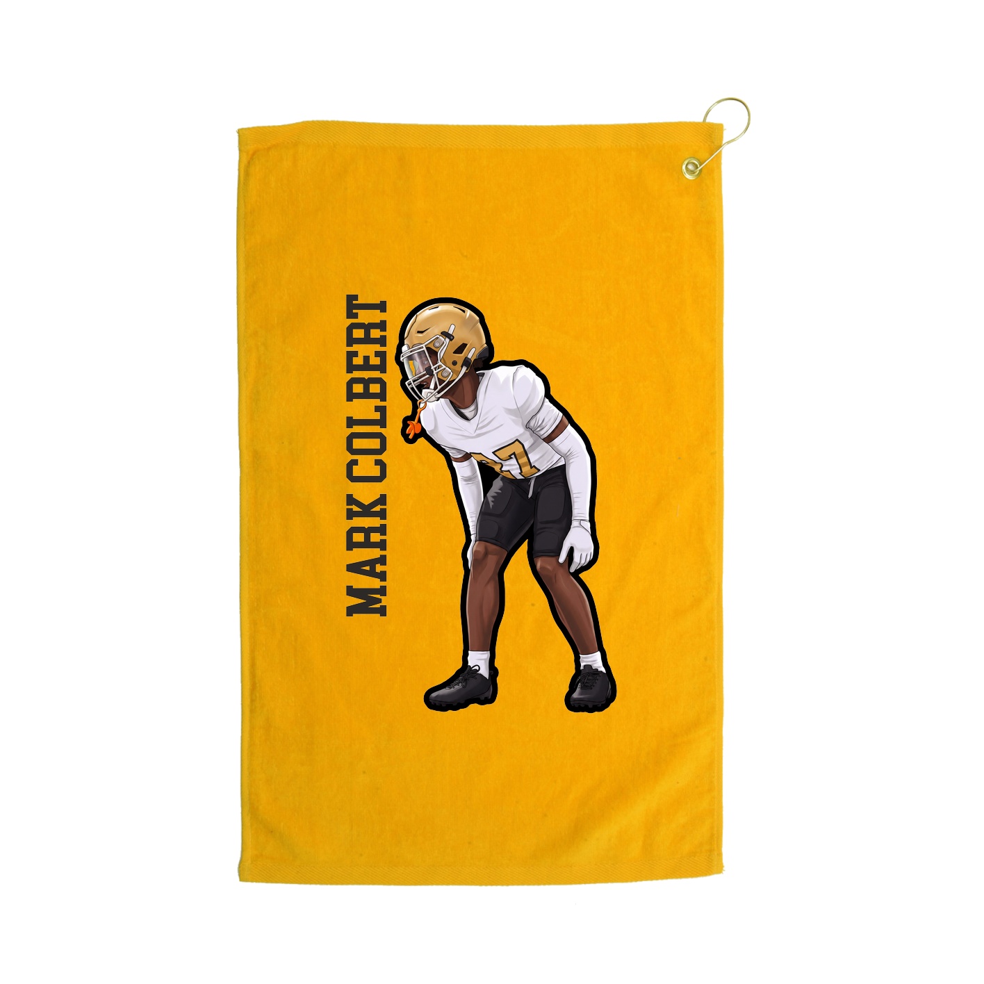 Golf Towel — Name Vertical in Gold