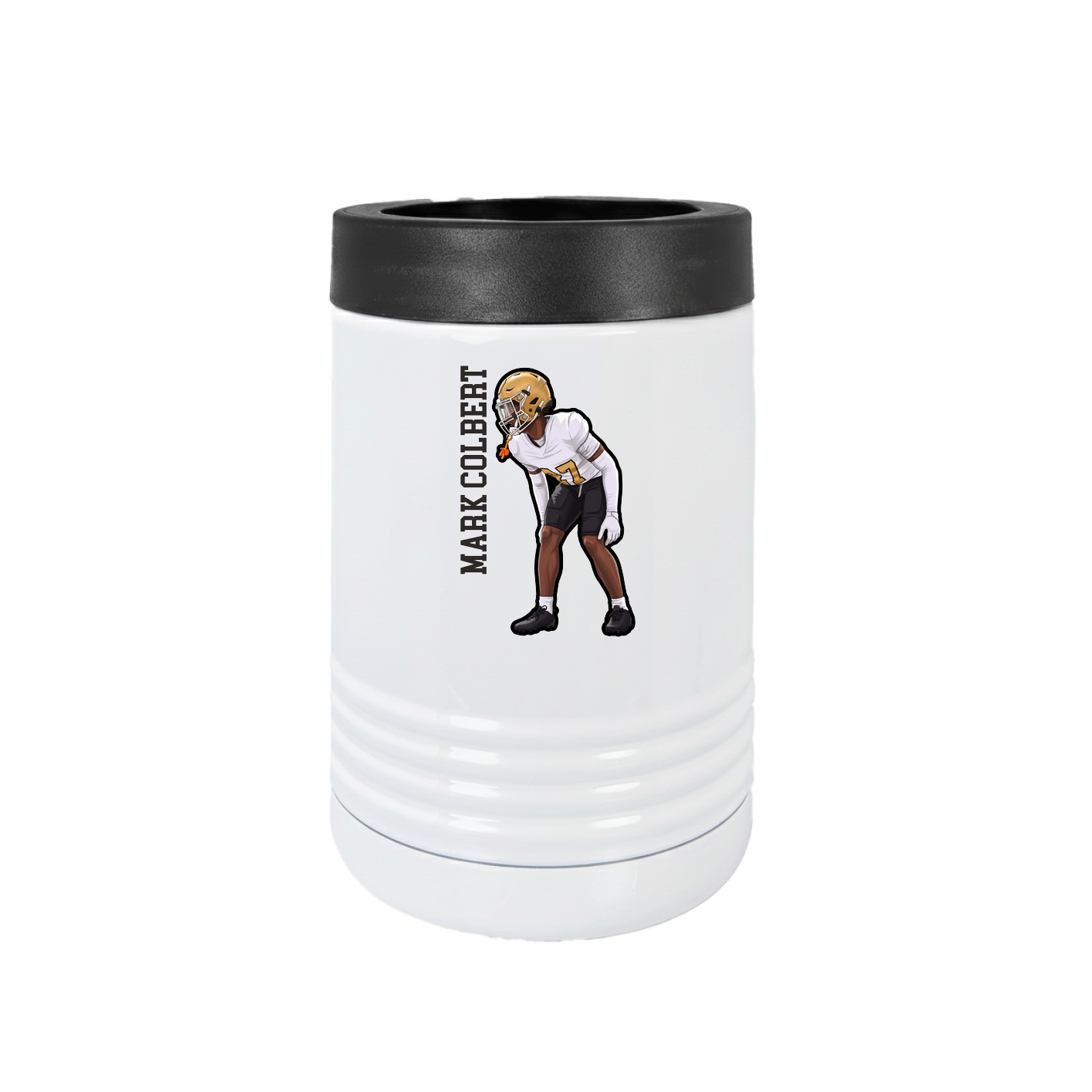 Beverage Holder — Name Vertical in White