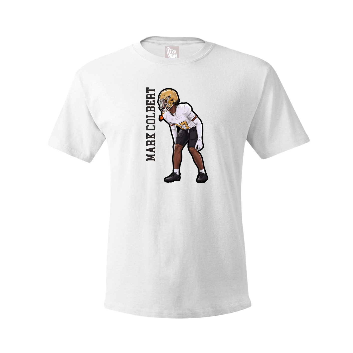 Tee — Name Vertical in White