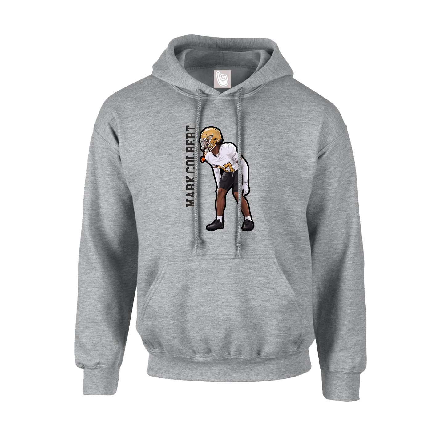 Hoodie — Name Vertical in Grey