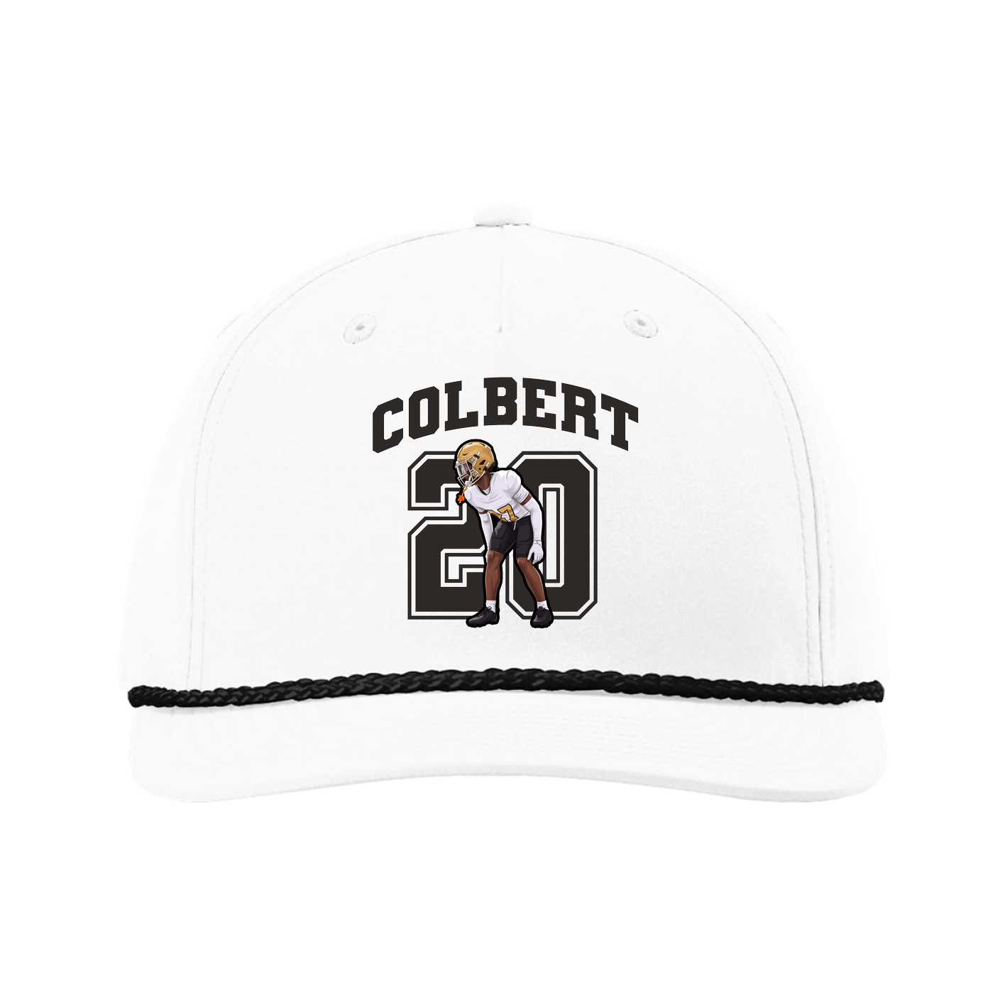 Five-Panel Classic Rope Cap — Number in White