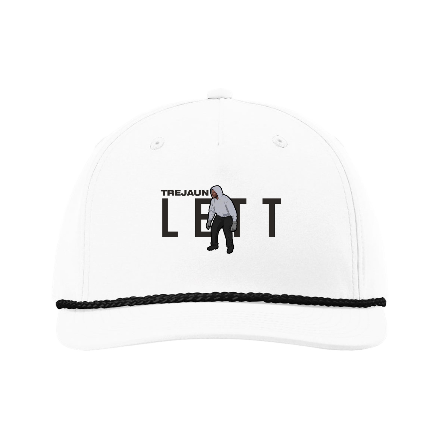 Five-Panel Classic Rope Cap — Player Name in White