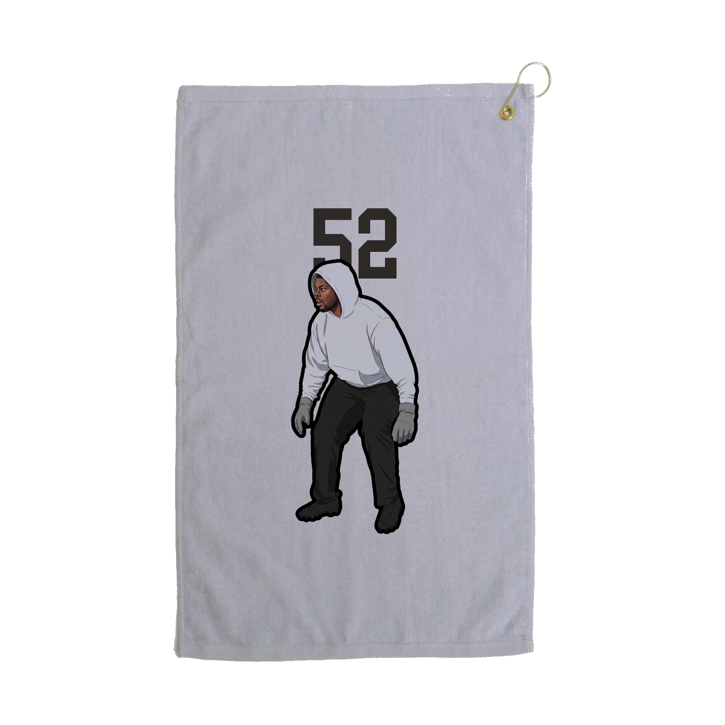 Golf Towel — Number Top in Grey