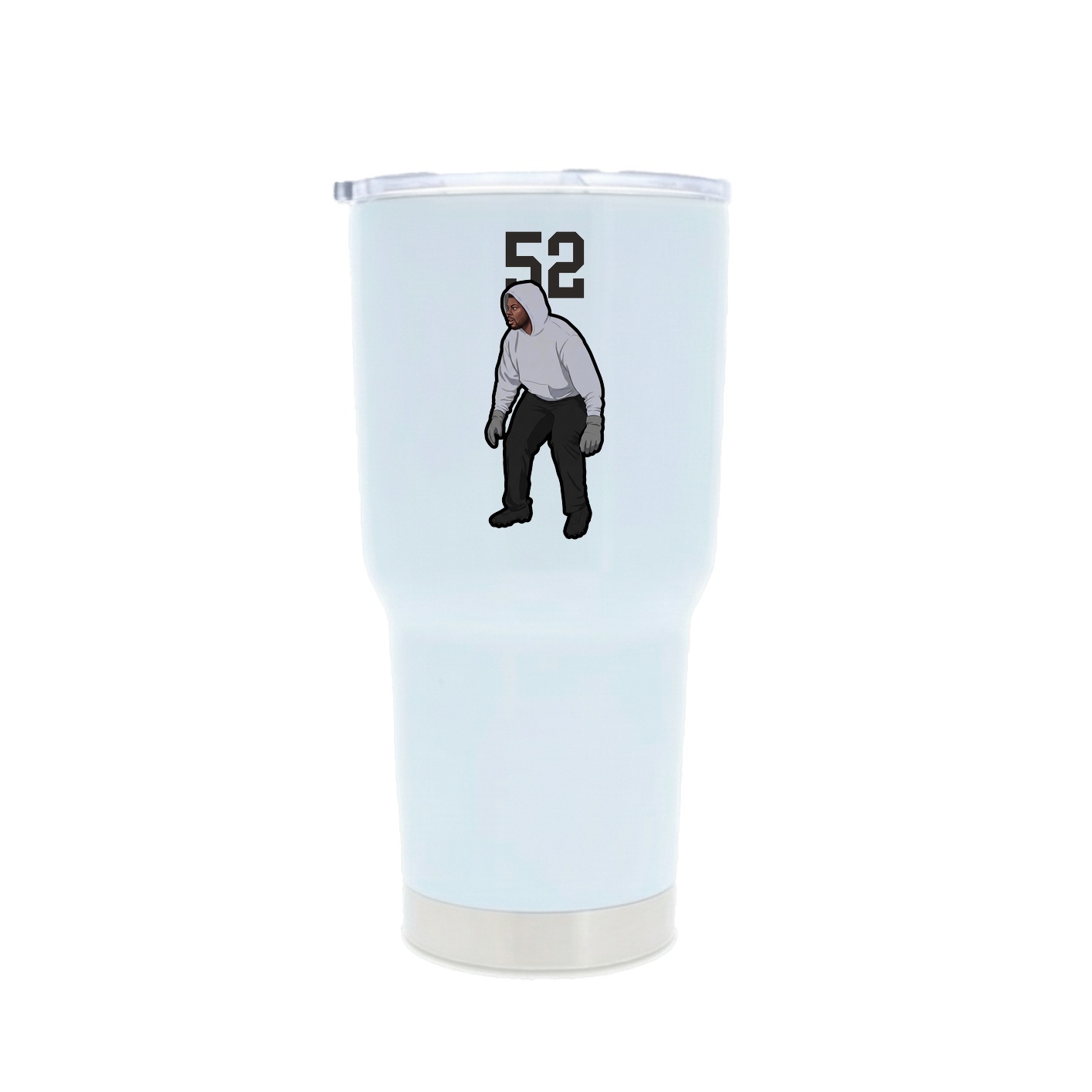 30oz Stainless Steel Tumbler — Number Top in White