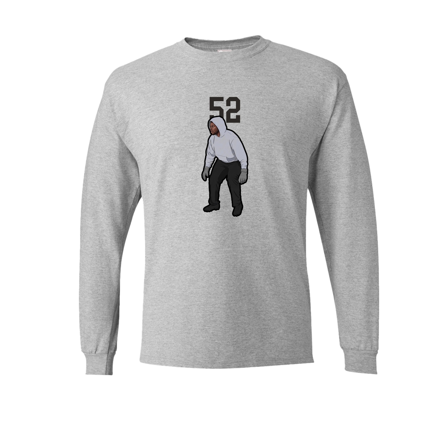 Long Sleeve Tee — Number Top in Grey