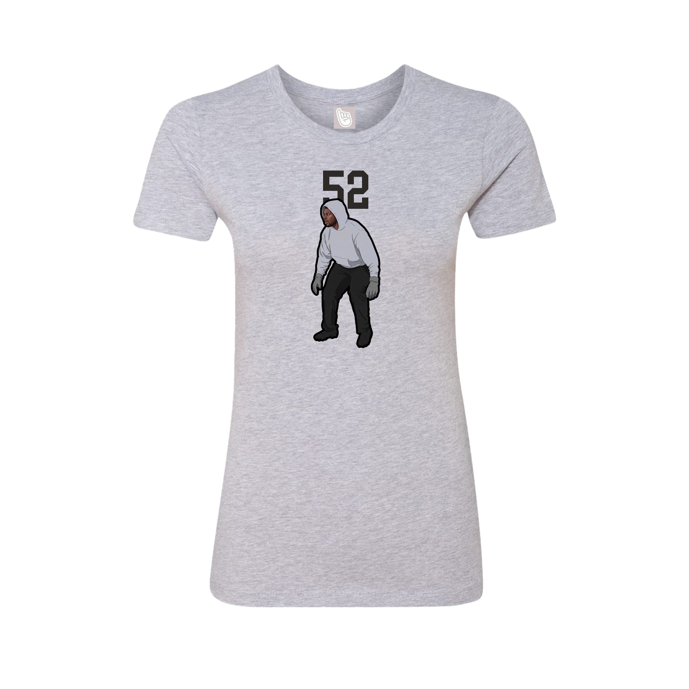 Fitted Women's Tee — Number Top in Grey