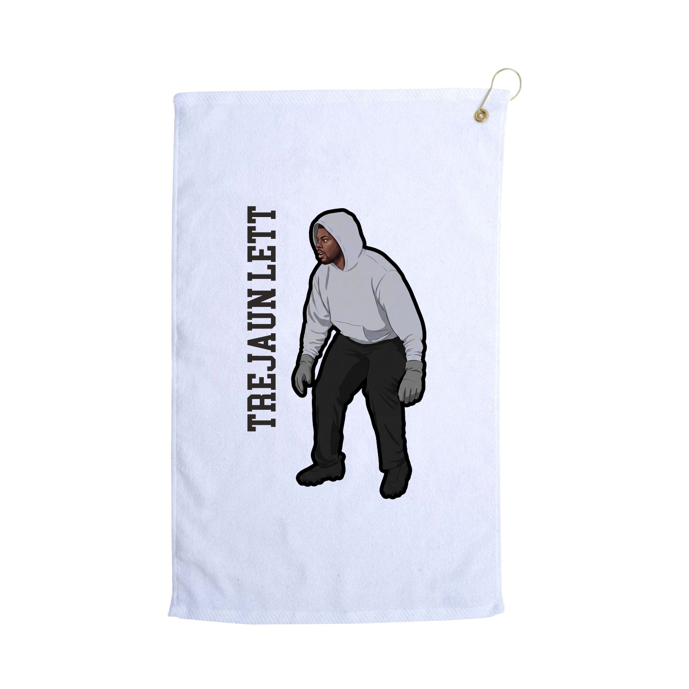 Golf Towel — Name Vertical in White