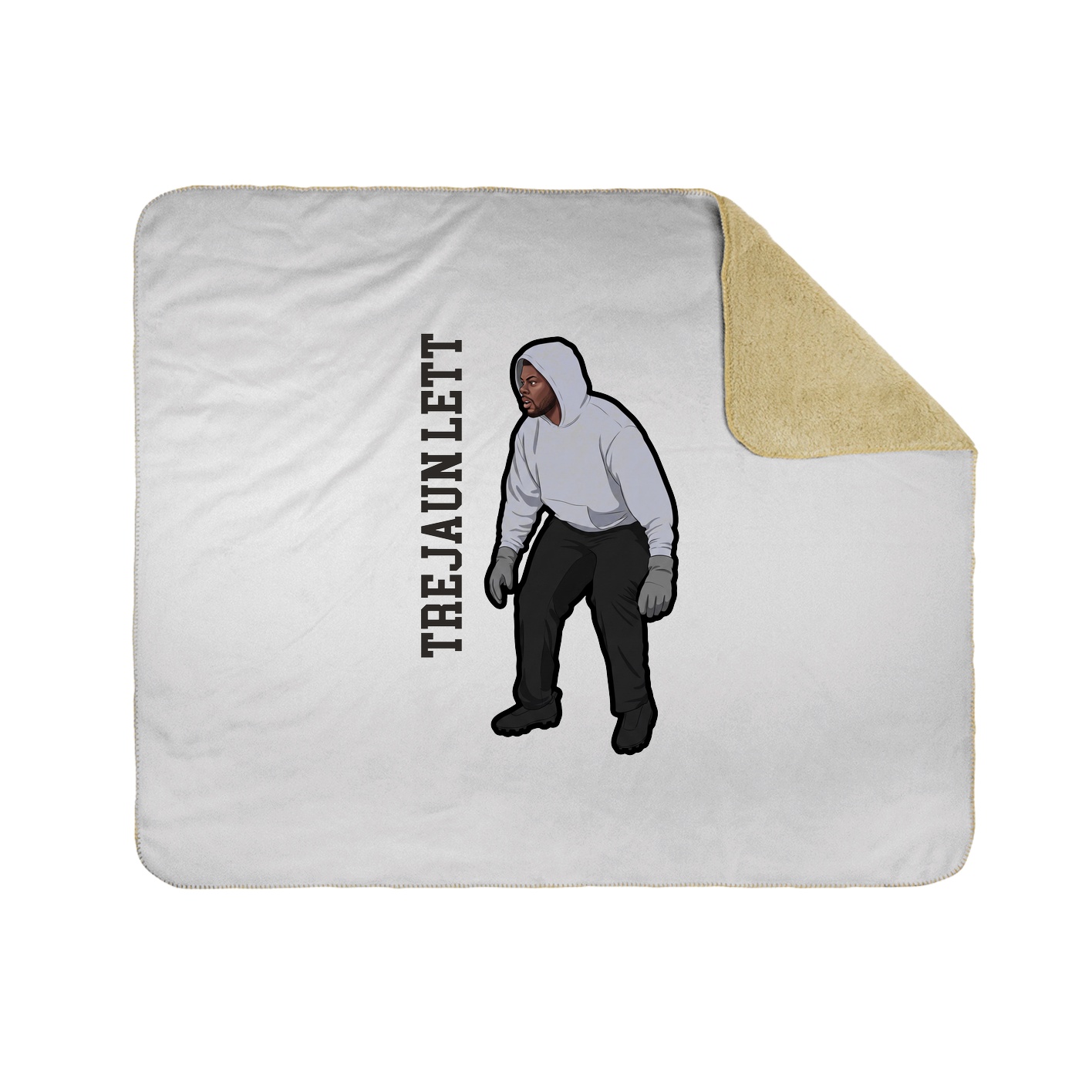 Throw Blanket — Name Vertical in White