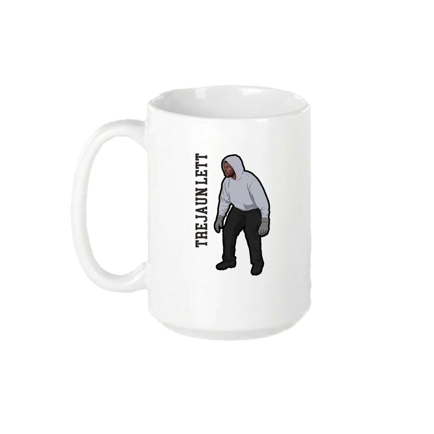 15oz Coffee Mug — Name Vertical in White