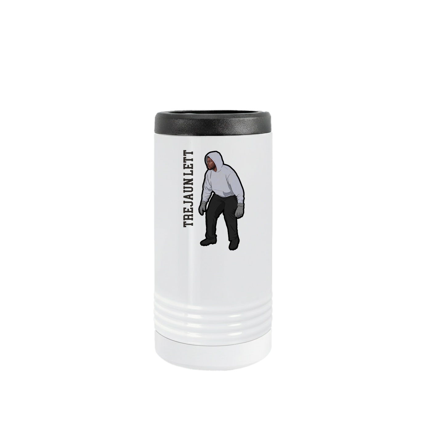Slim Beverage Holder — Name Vertical in White
