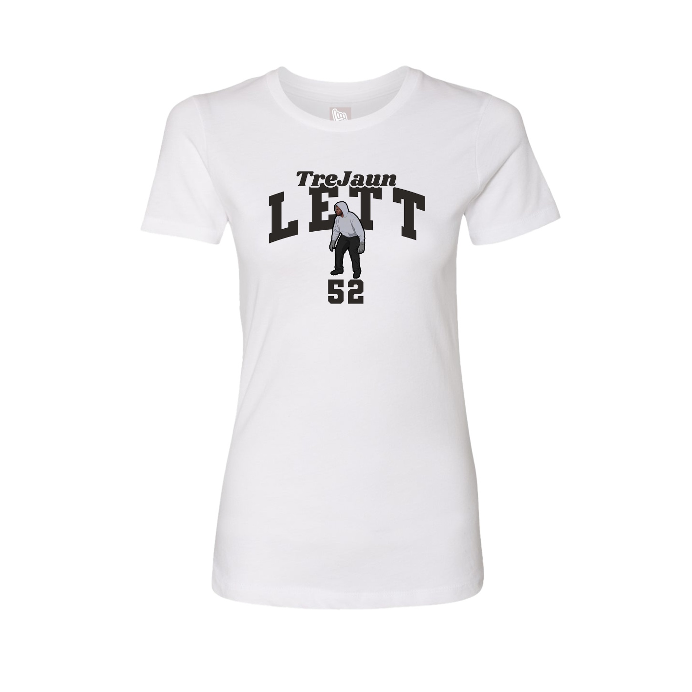 Fitted Women's Tee — Signature Arch in White