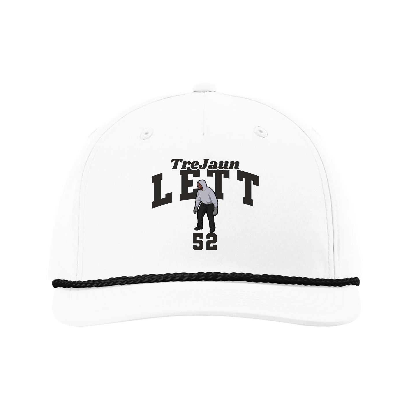 Five-Panel Classic Rope Cap — Signature Arch in White