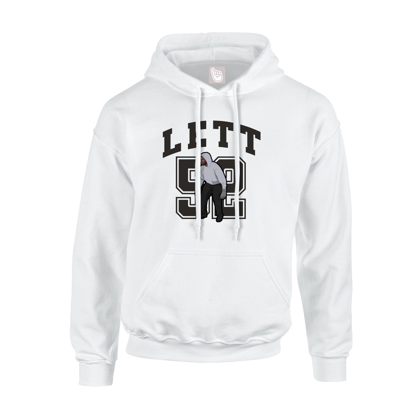 Youth Hoodie — Number in White