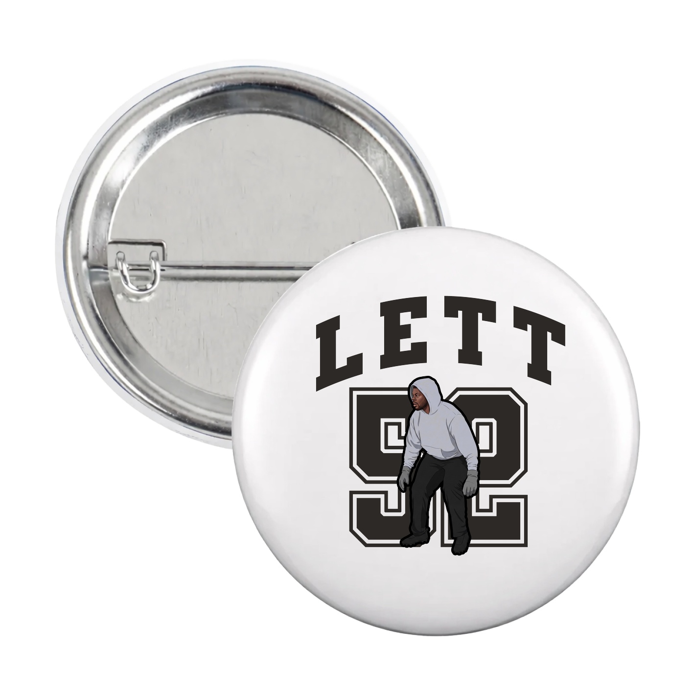 Game Day Button — Number in White