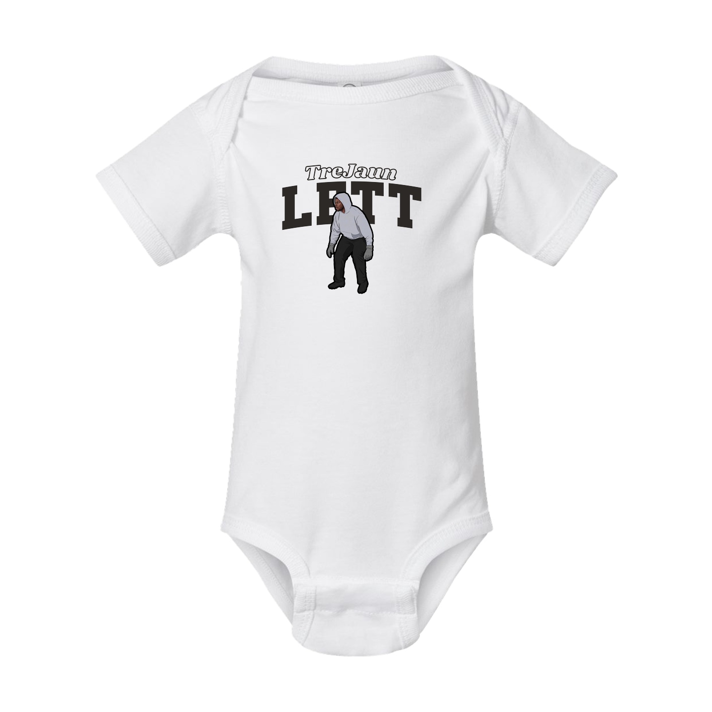 Baby Onesie — Name Arch in White
