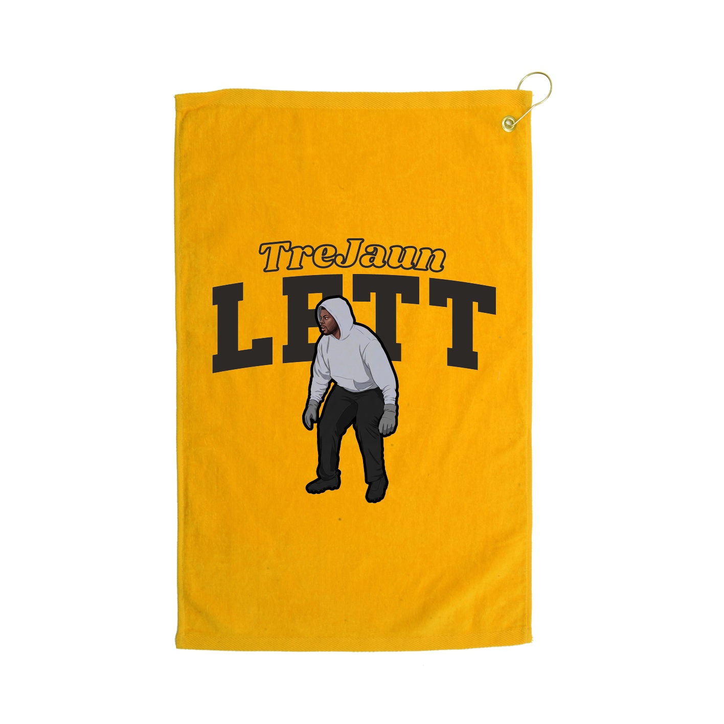 Golf Towel — Name Arch in Gold