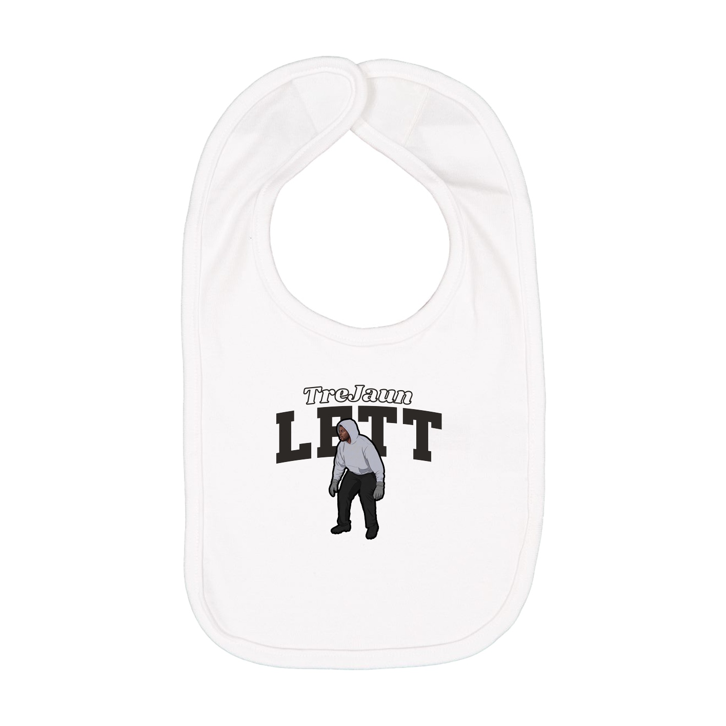 Infant Bib — Name Arch in White