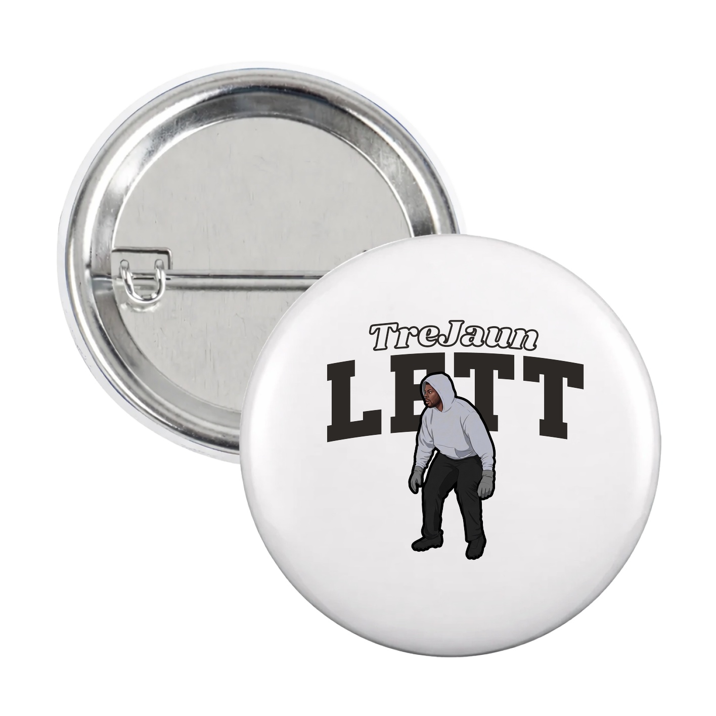 Game Day Button — Name Arch in White