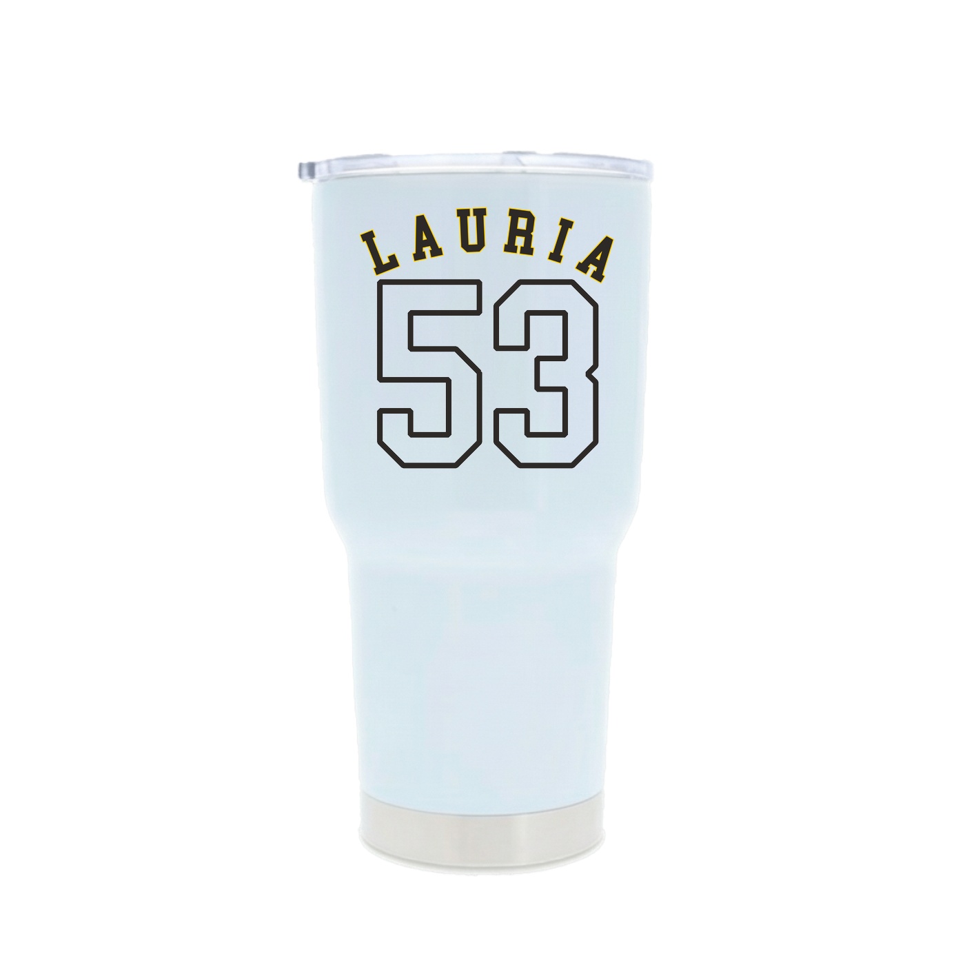 30oz Stainless Steel Tumbler — Shirsey Arch in White