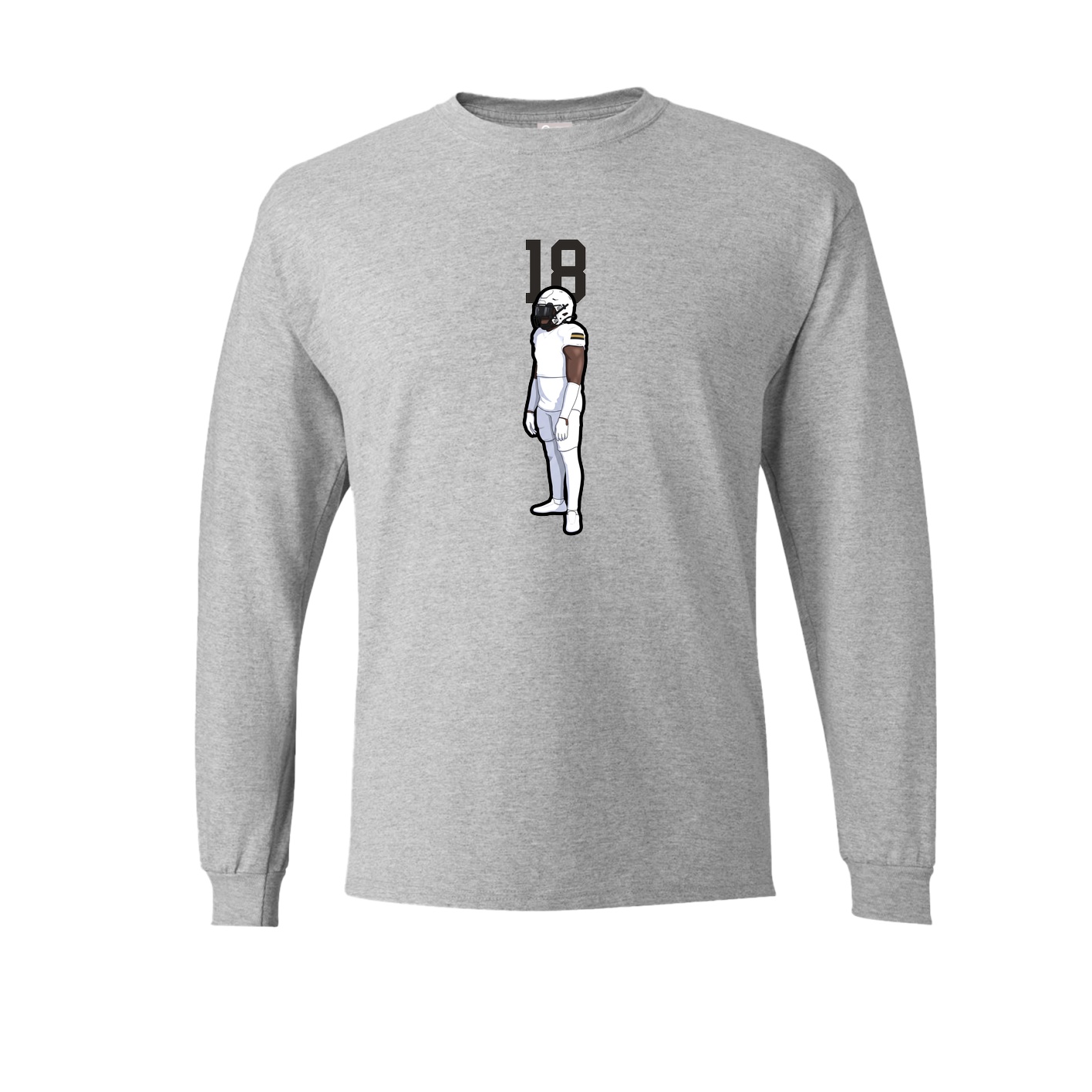 Long Sleeve Tee — Number Top in Grey