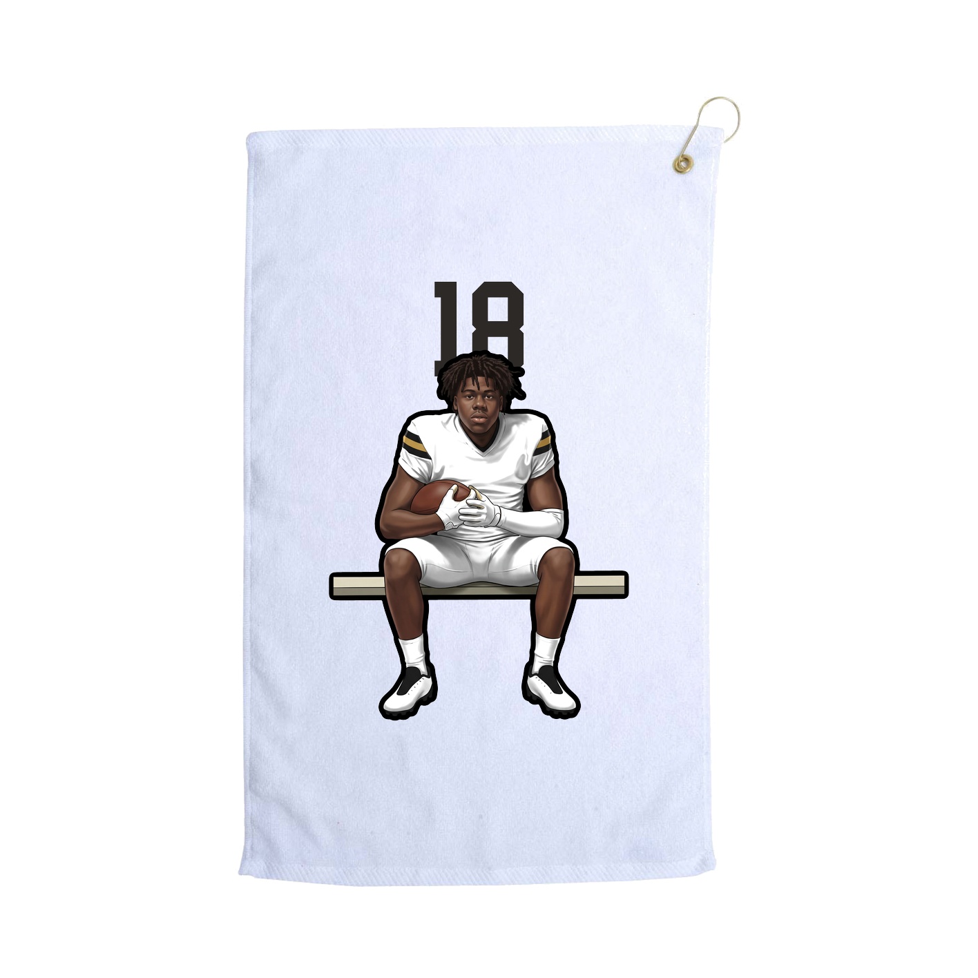 Golf Towel — Number Top in White