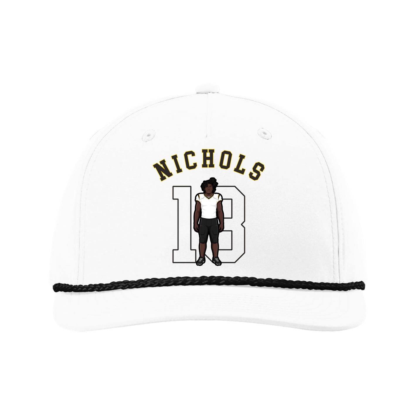 Five-Panel Classic Rope Cap — Shirsey Arch in White