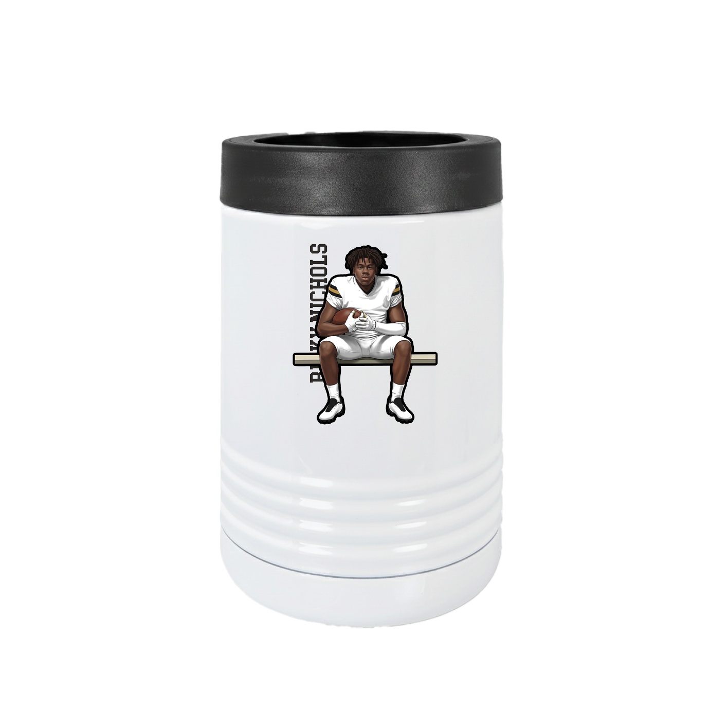 Beverage Holder — Name Vertical in White